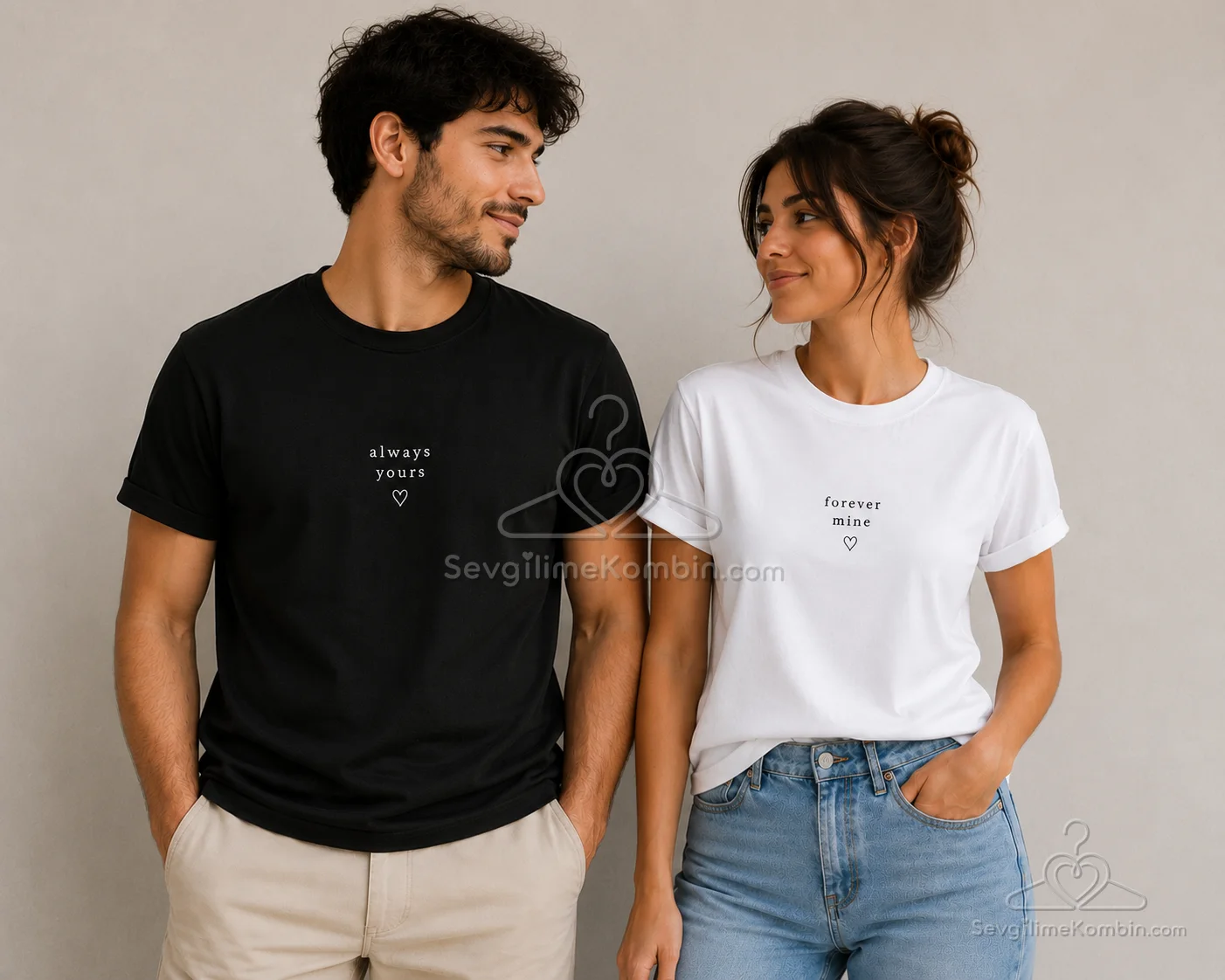 Always Yours & Forever Mind Çift Tshirt Kombini