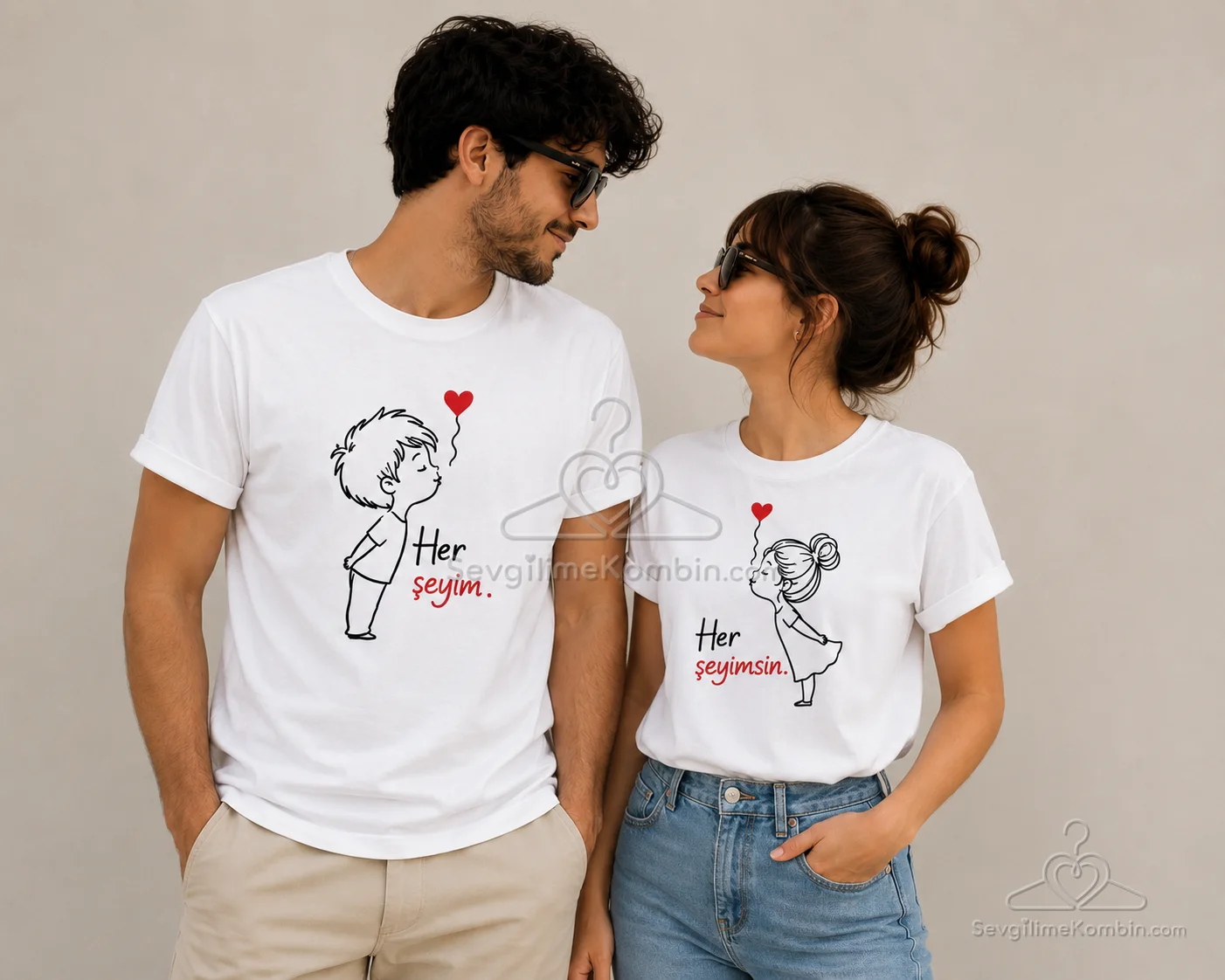 Sen Benim Her Şeyimsin Çift Tshirt Kombini