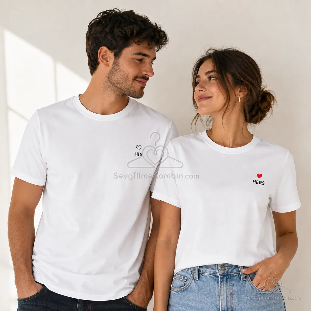 His & Hers Sevgili Çift Tişört Kombini