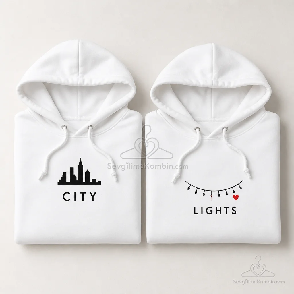 City Lights Kapşonlu Sevgili Kombini
