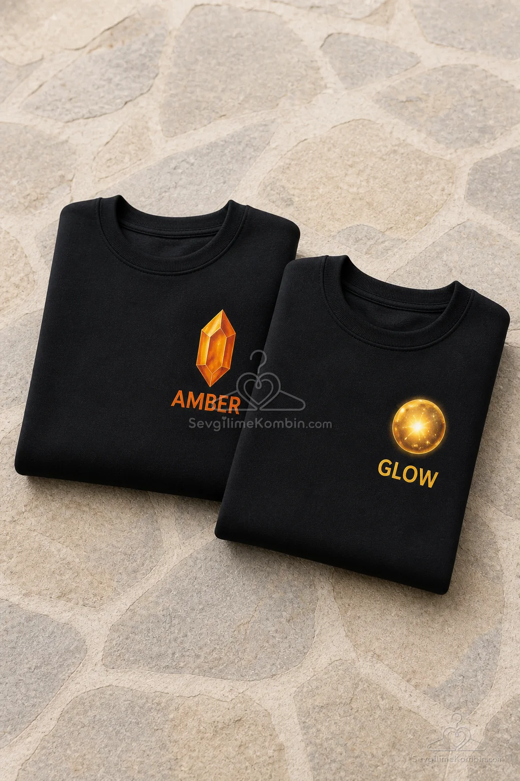 Amber Glow Çift Sweatshirt Kombini