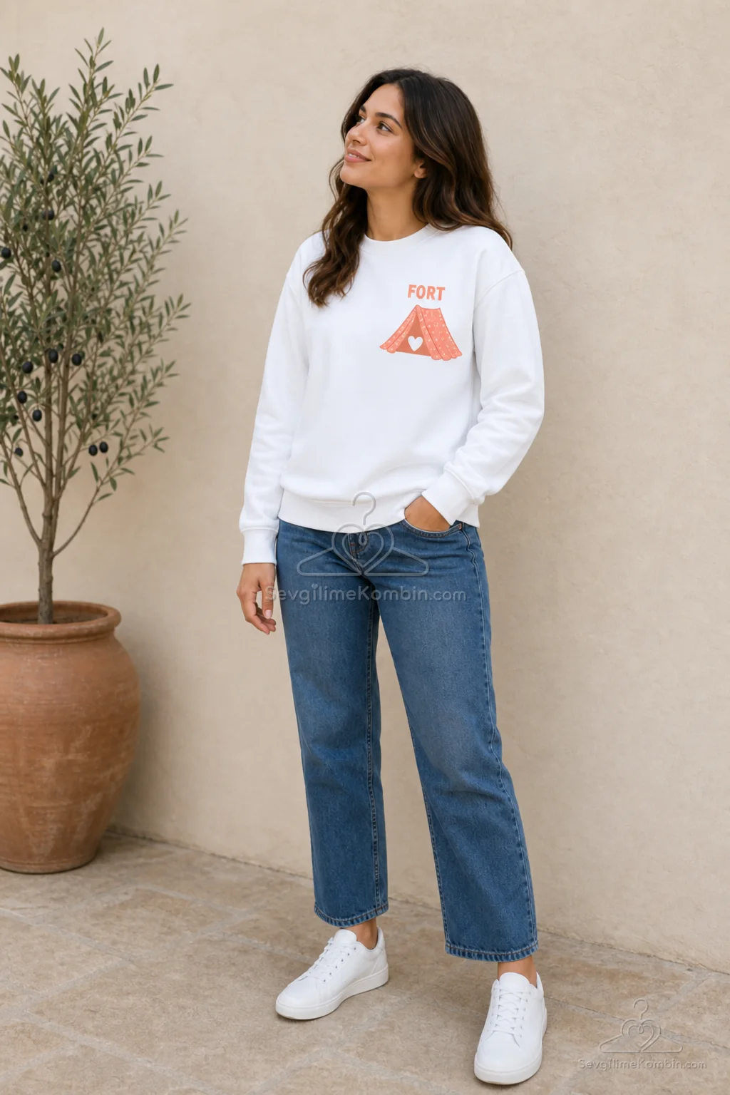 Blanket Fort Çift Sweatshirt Kombini