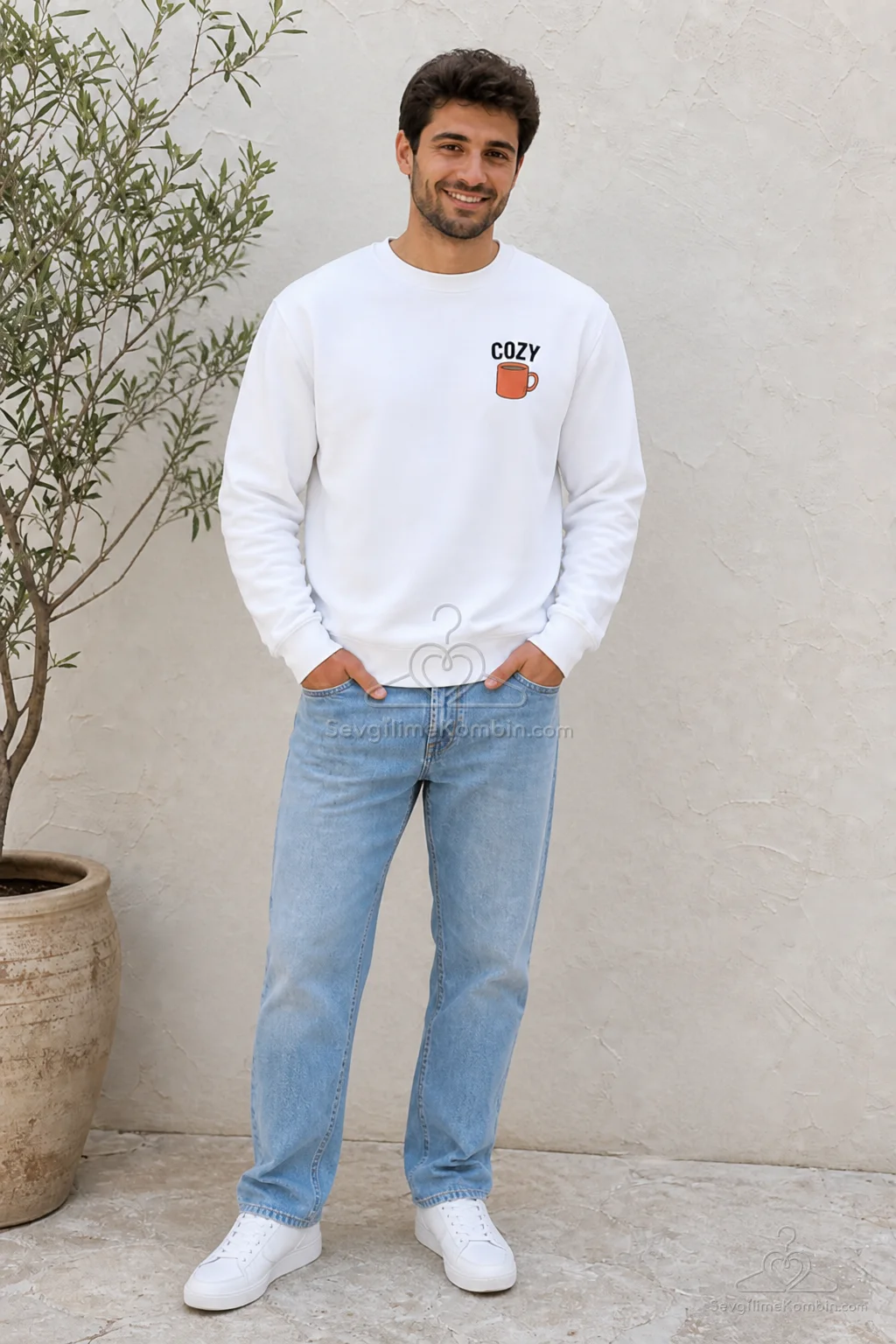 Cozy Crew Çift Sweatshirt Kombini