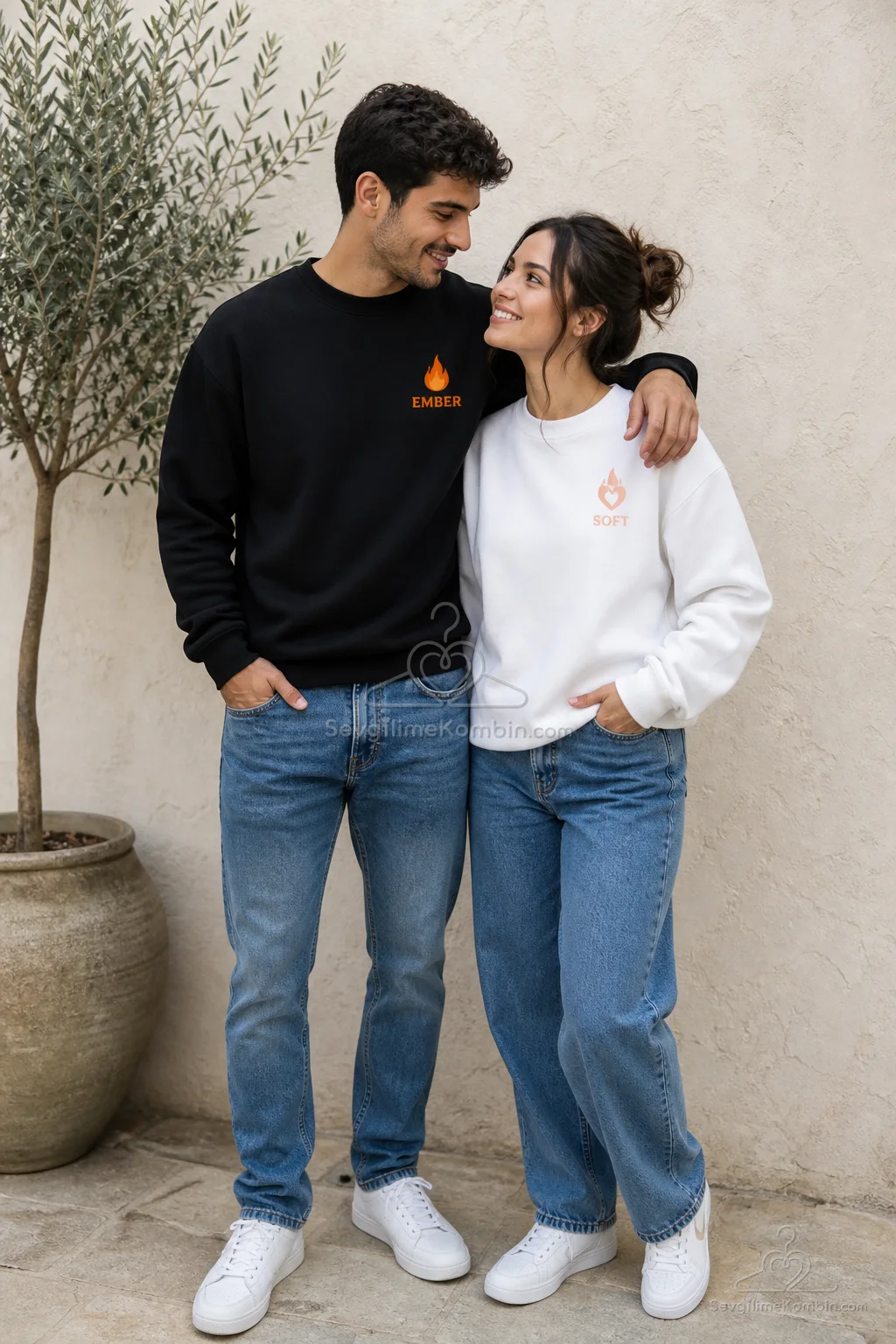 Ember Soft Çift Sweatshirt Kombini