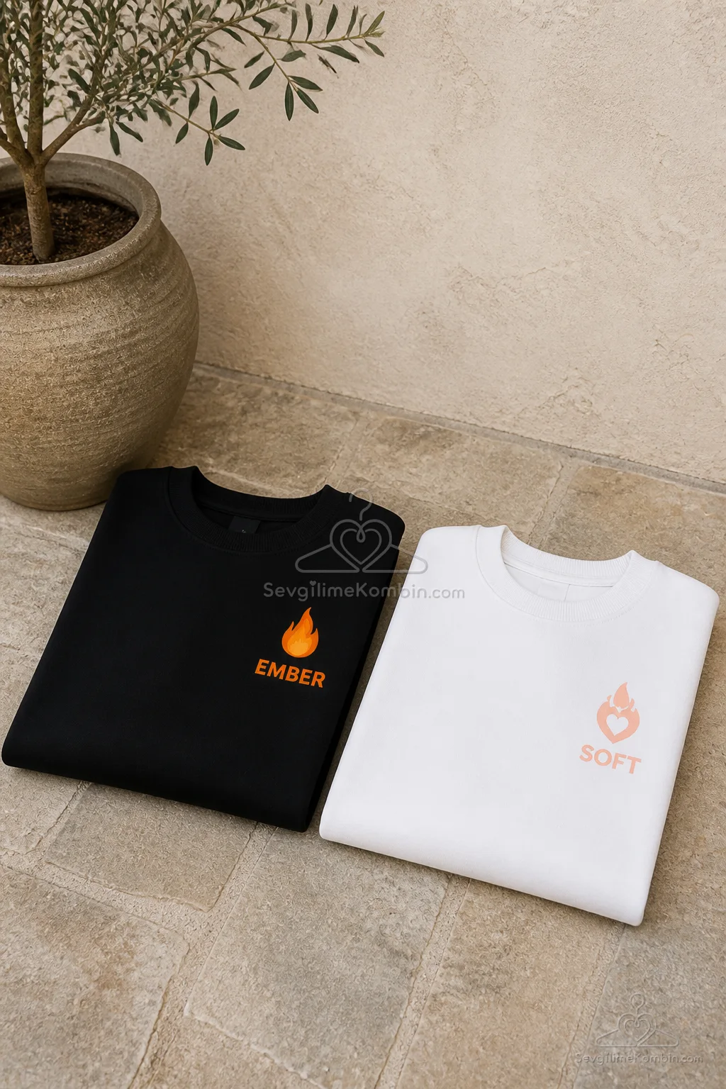 Ember Soft Çift Sweatshirt Kombini
