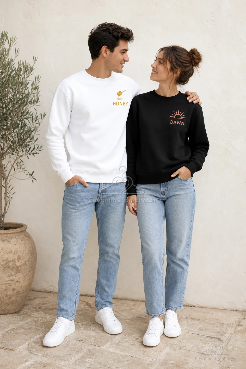 Honey Dawn Çift Sweatshirt Kombini