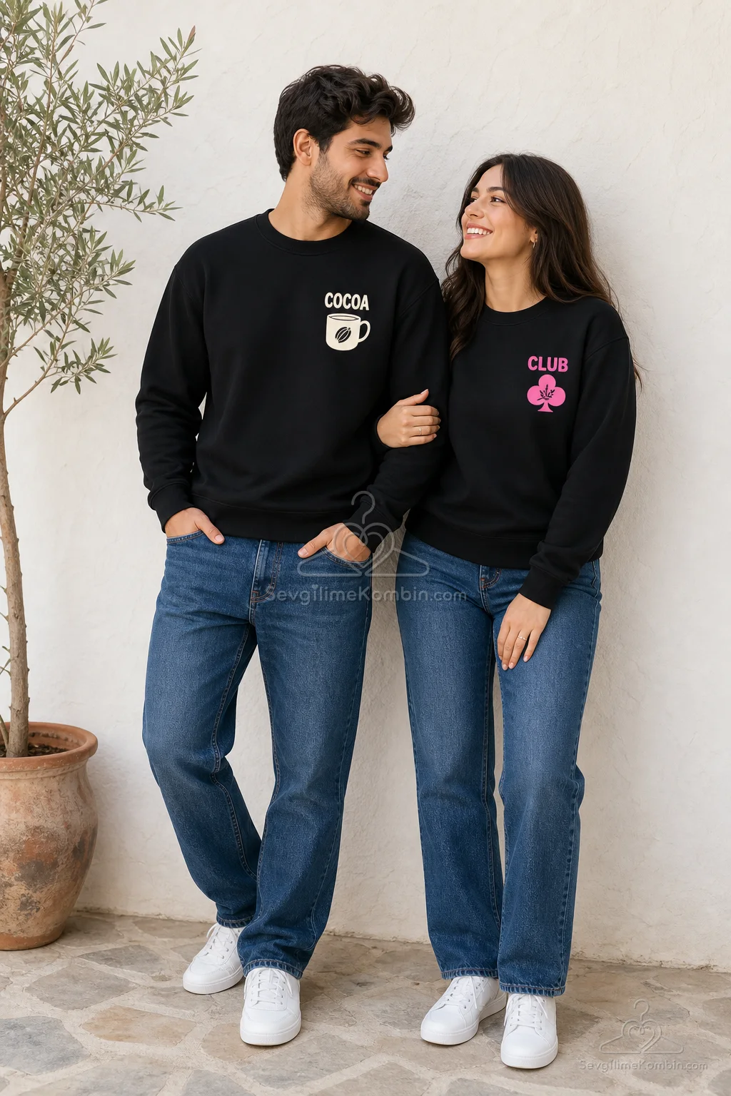 Cocoa Club Çift Sweatshirt Kombini