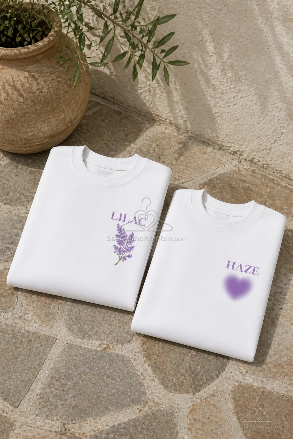 Lilac Haze Çift Sweatshirt Kombini