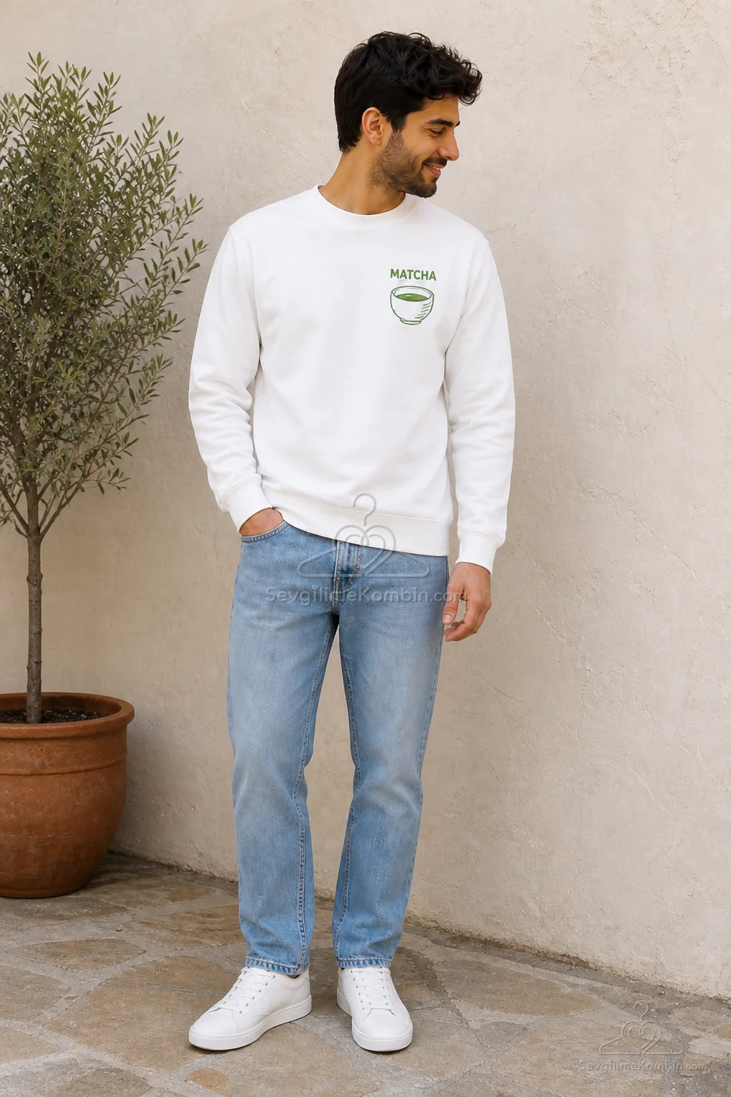 Matcha Morning Çift Sweatshirt Kombini