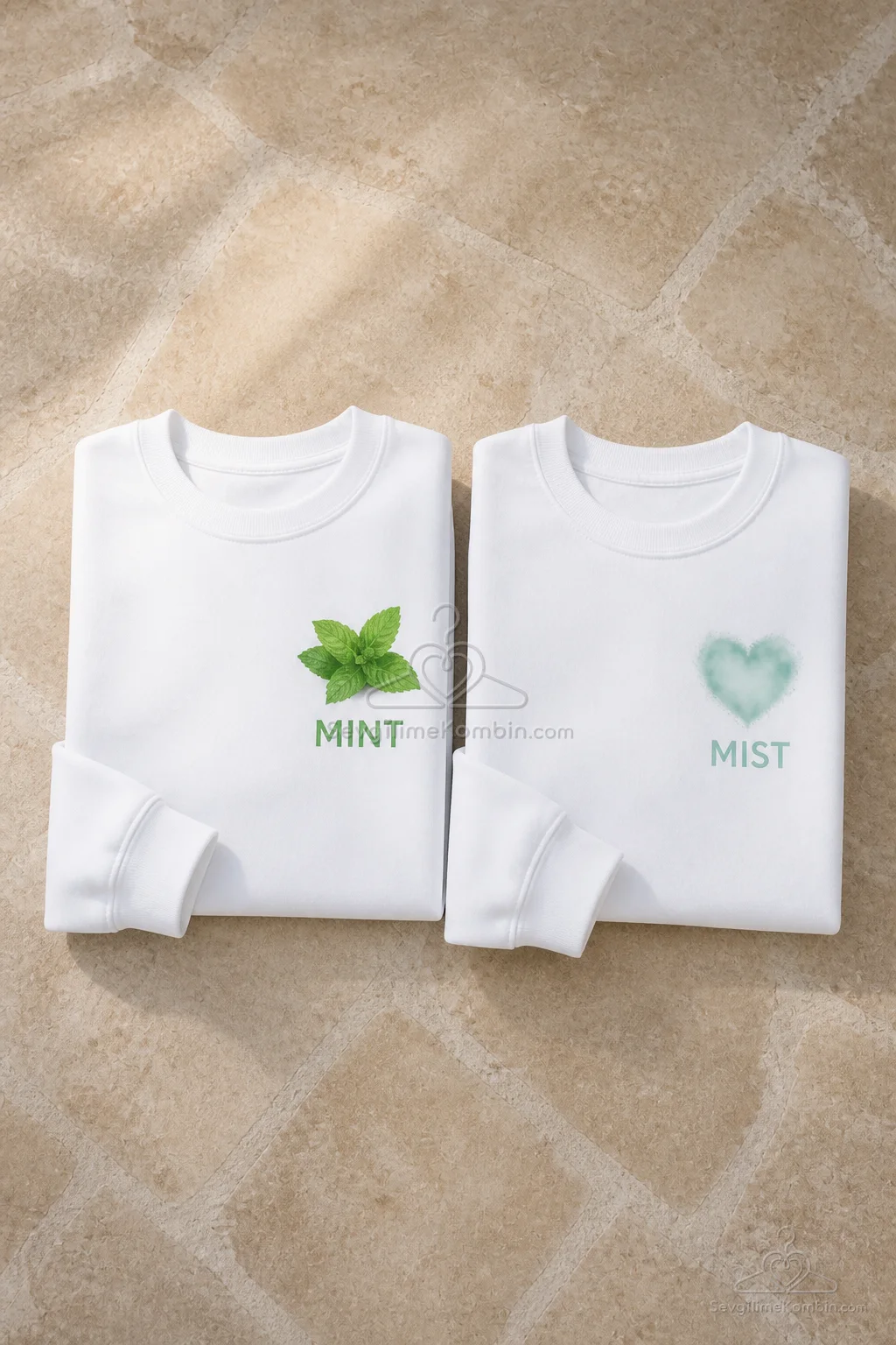 Mint Mist Çift Sweatshirt Kombini