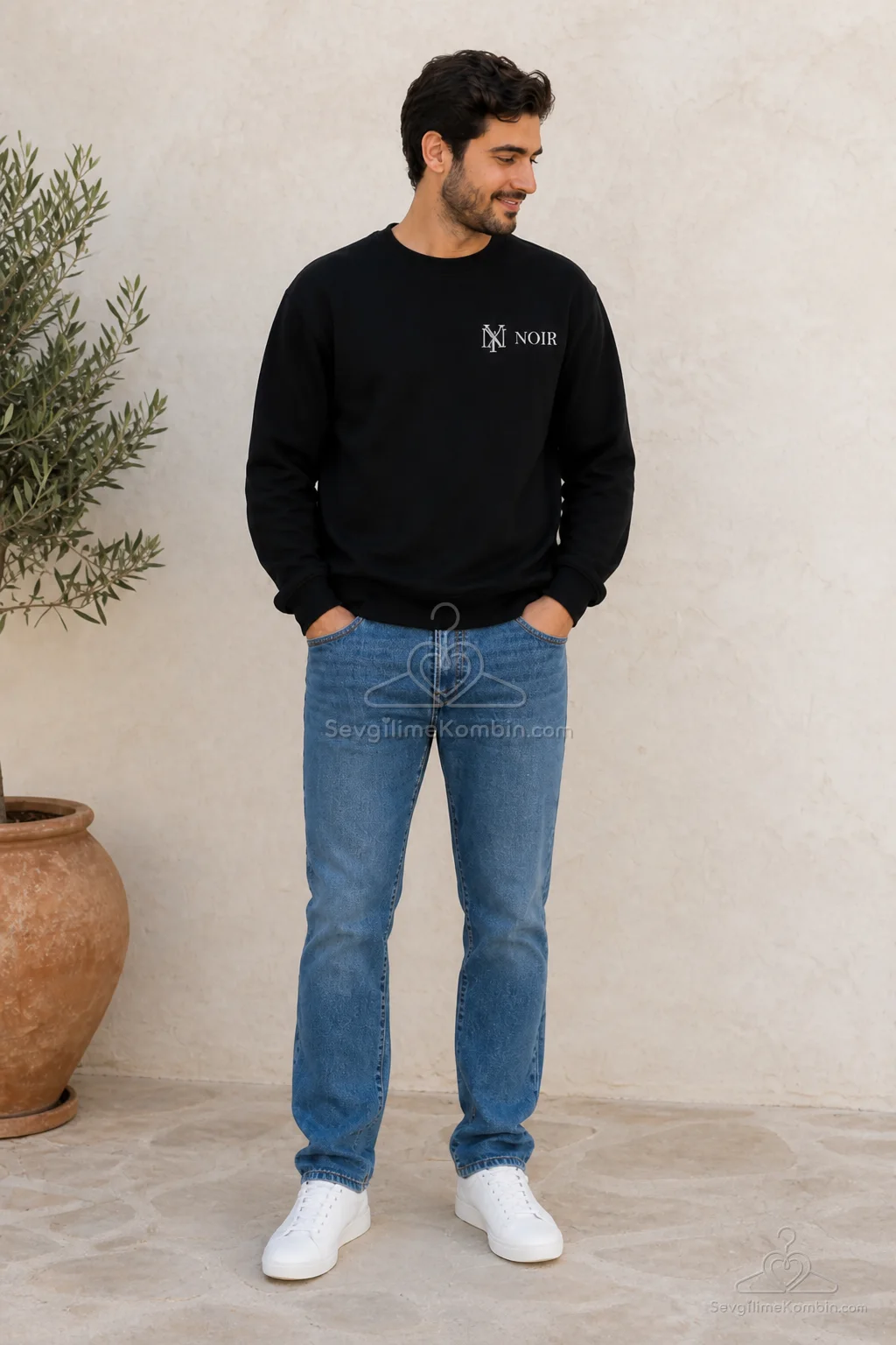 Noir Blush Çift Sweatshirt Kombini