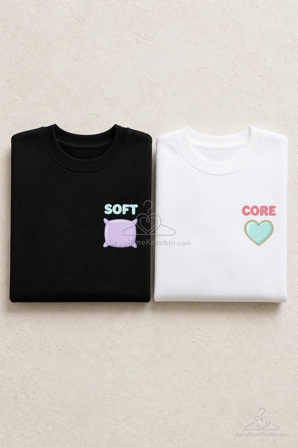 Soft Core Çift Sweatshirt Kombini