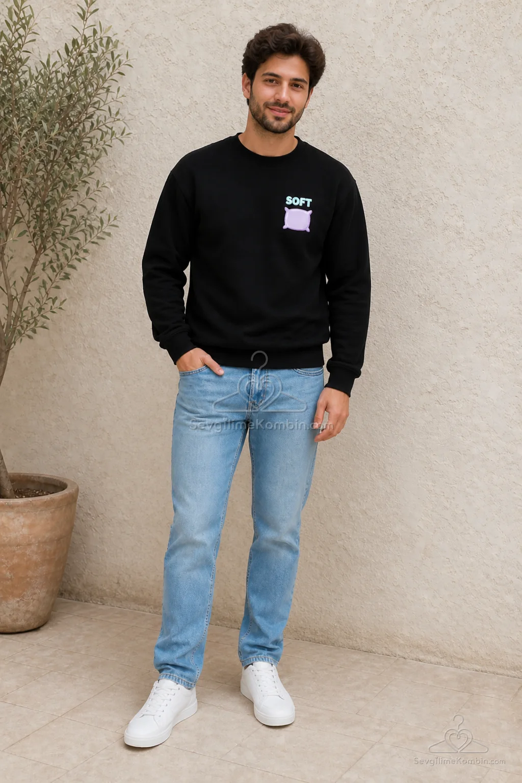Soft Core Çift Sweatshirt Kombini