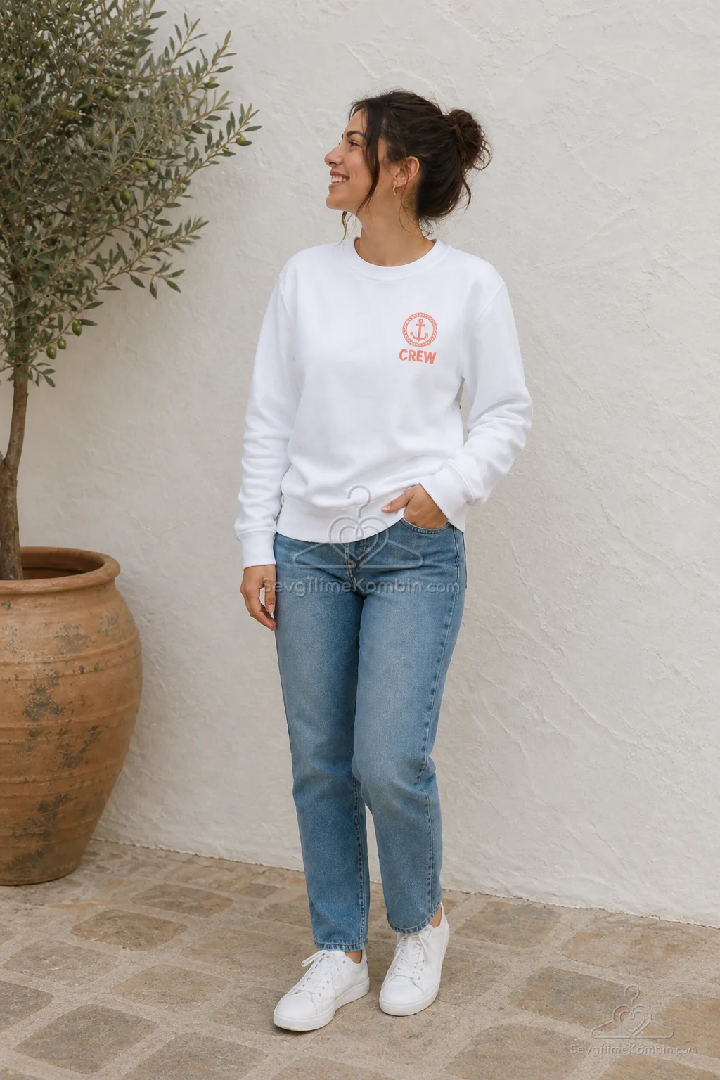 Sunset Crew Çift Sweatshirt Kombini