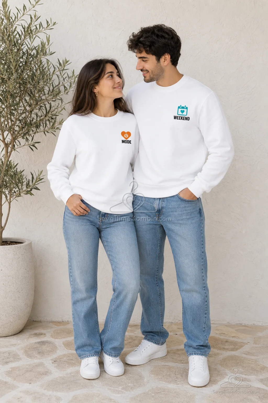 Weekend Mode Çift Sweatshirt Kombini