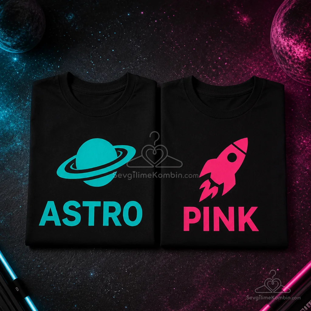 Astro Pink Sevgili Tişört Kombini
