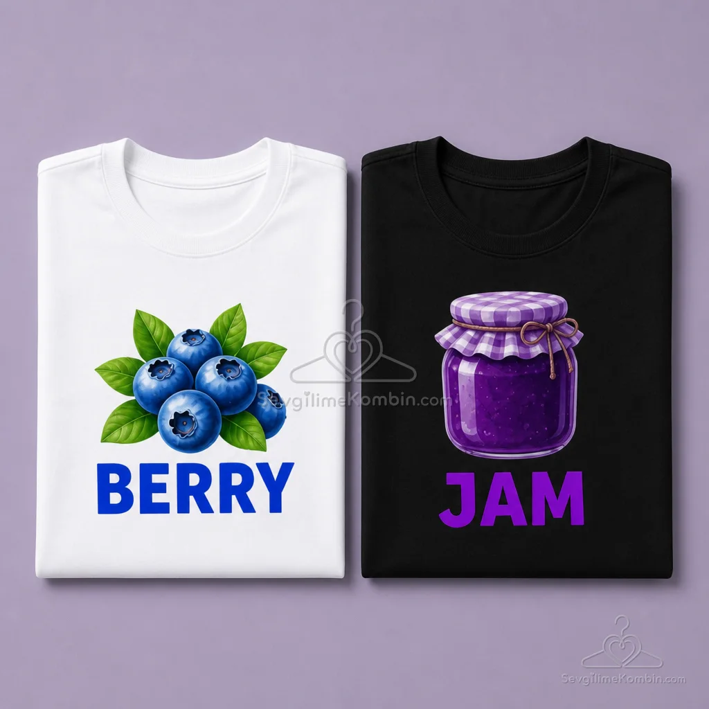 Blueberry Jam Sevgili Tişört Kombini