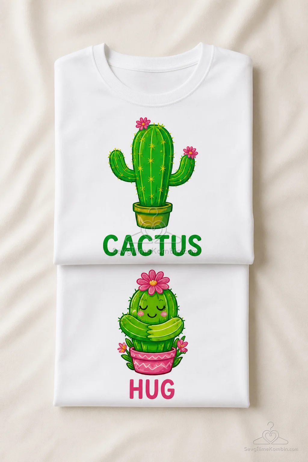 Cactus Hug Sevgili Tişört Kombini