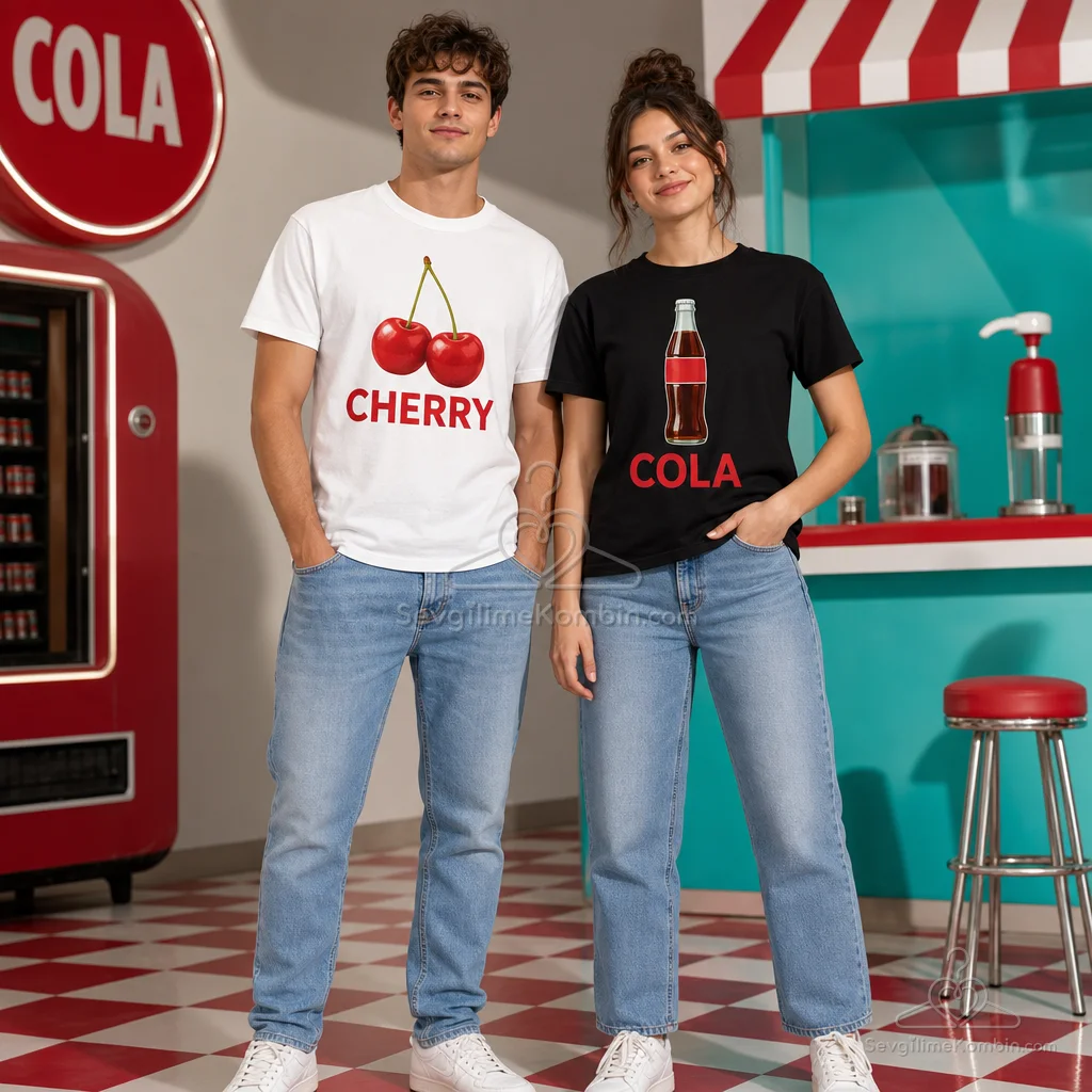 Cherry Cola Sevgili Tişört Kombini