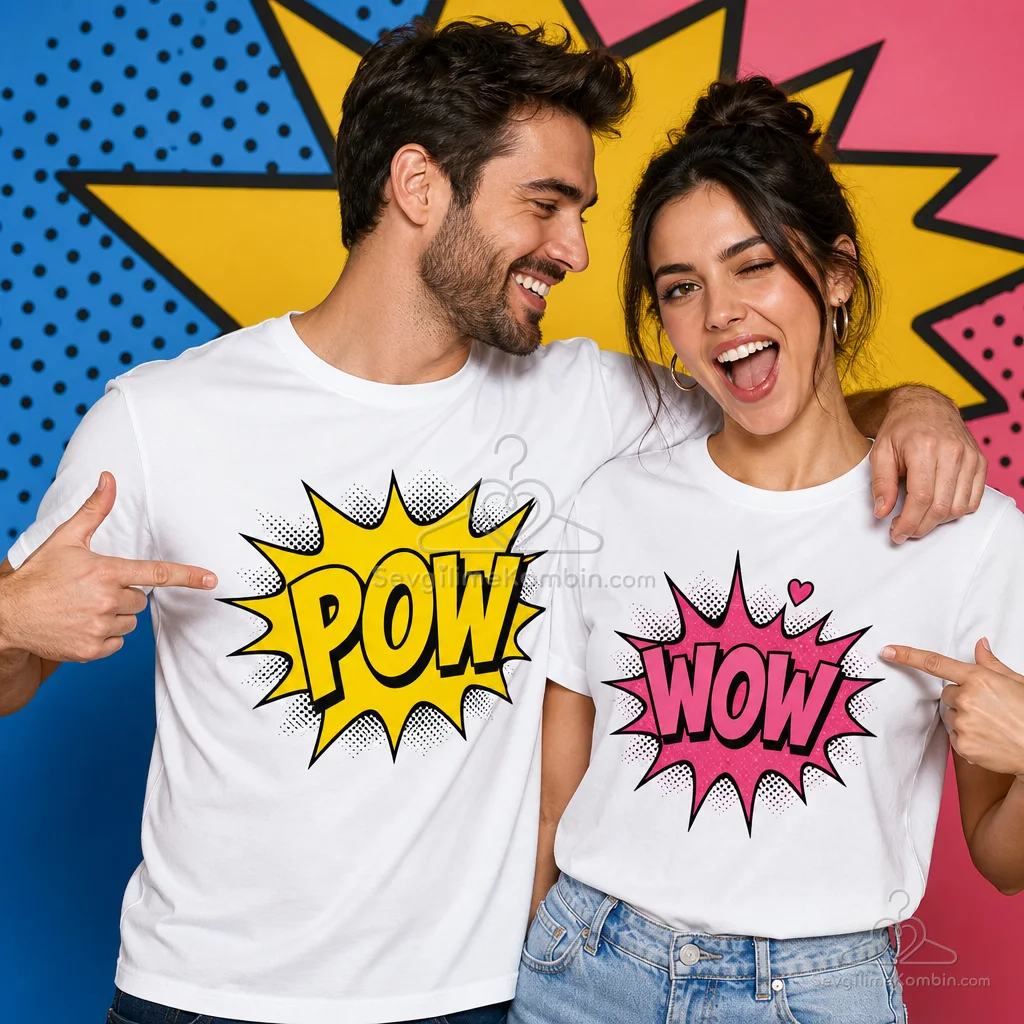 Comic Pow Sevgili Tişört Kombini