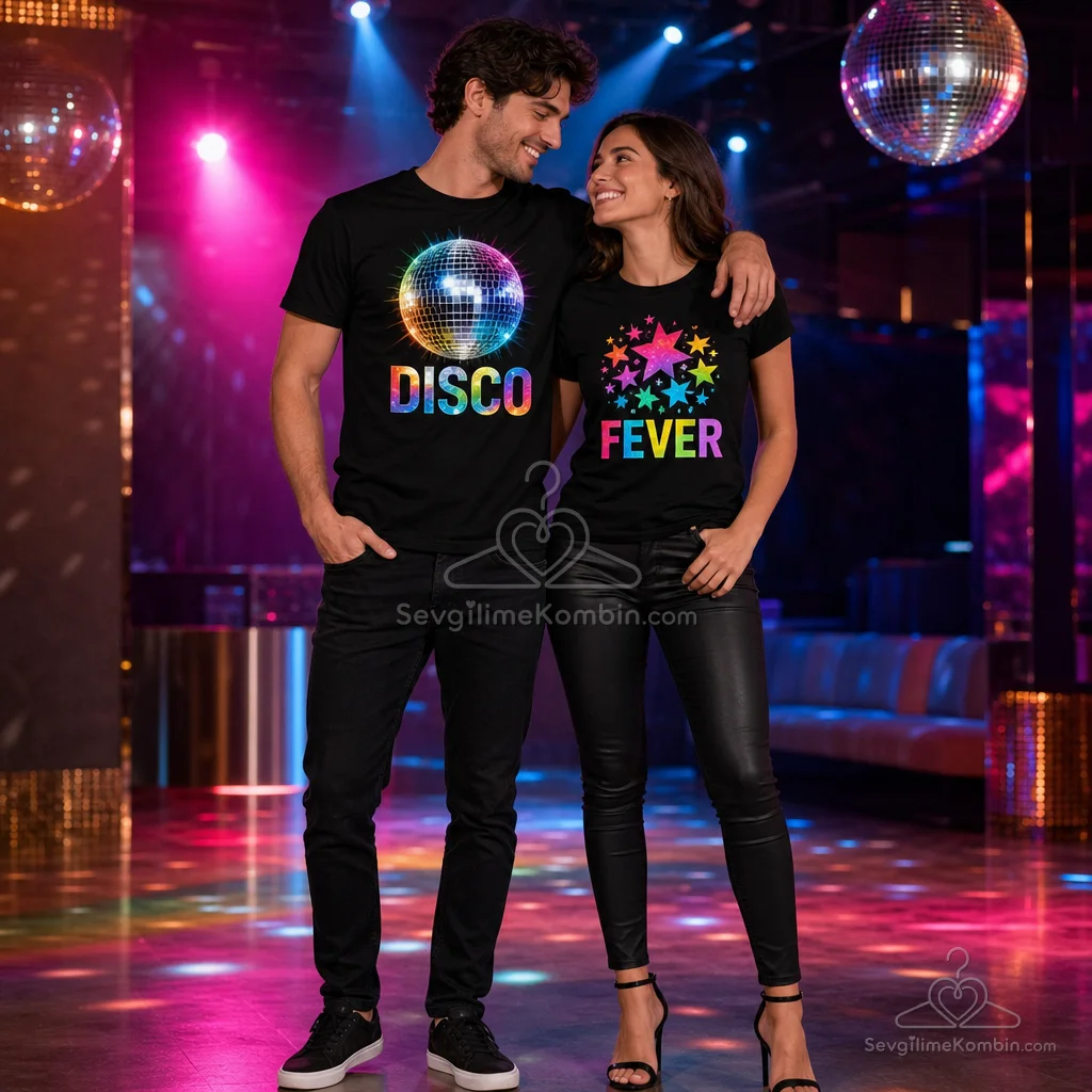 Disco Ball Sevgili Tişört Kombini