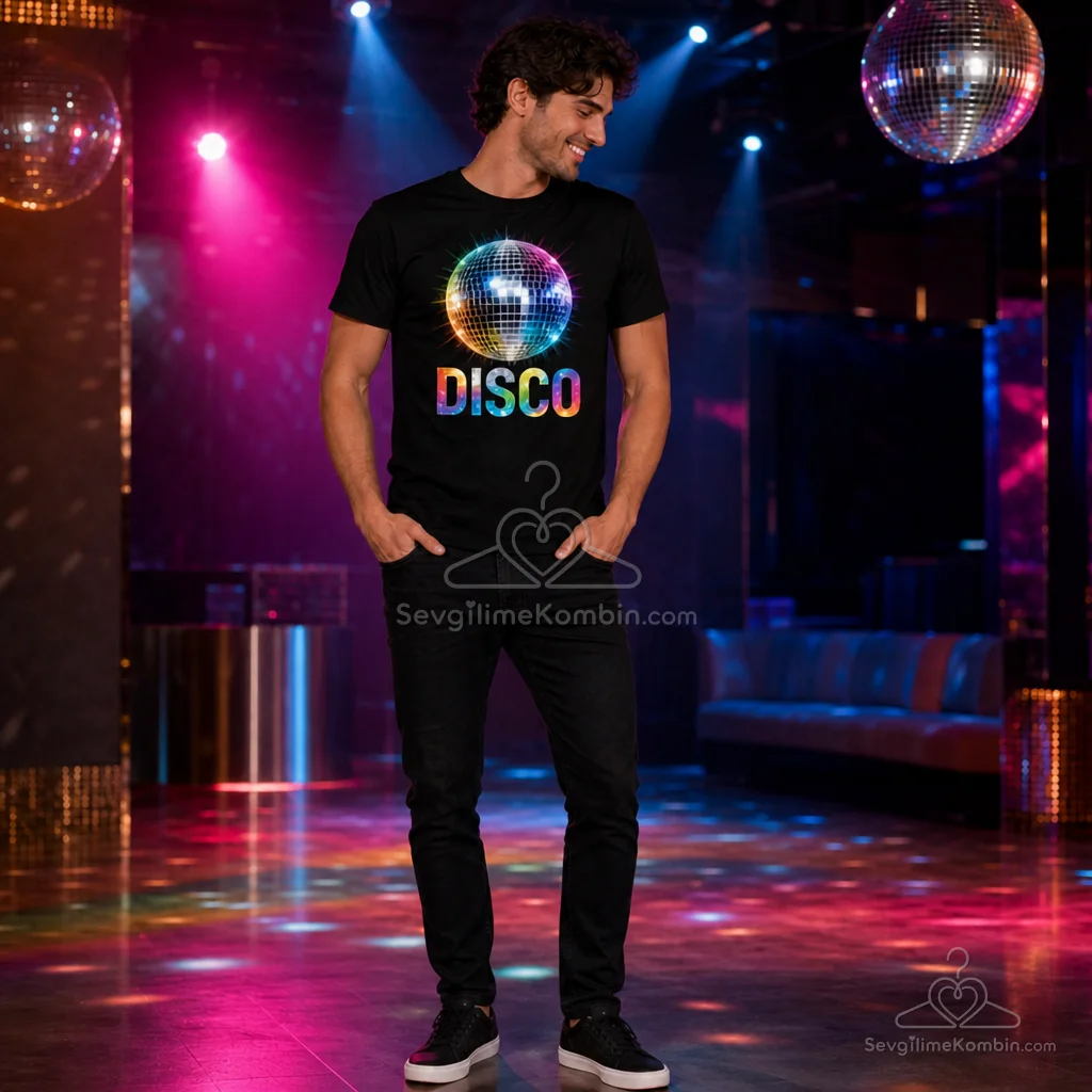 Disco Ball Sevgili Tişört Kombini