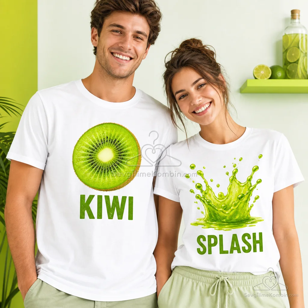 Kiwi Splash Sevgili Tişört Kombini