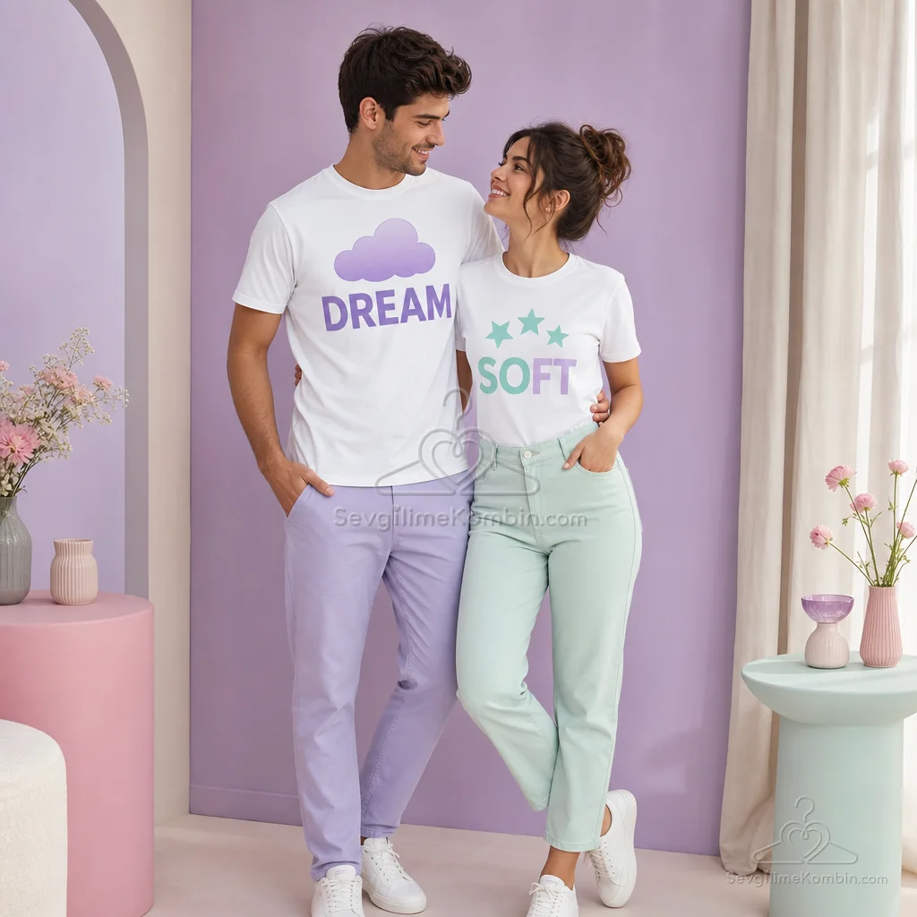 Pastel Dream Sevgili Tişört Kombini