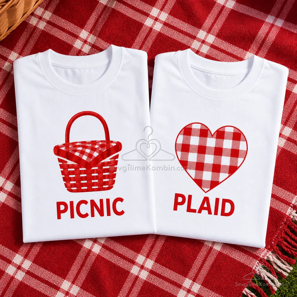 Picnic Plaid Sevgili Tişört Kombini