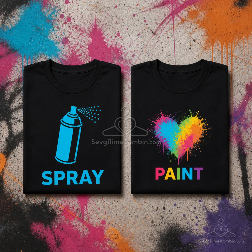 Spray Paint Sevgili Tişört Kombini