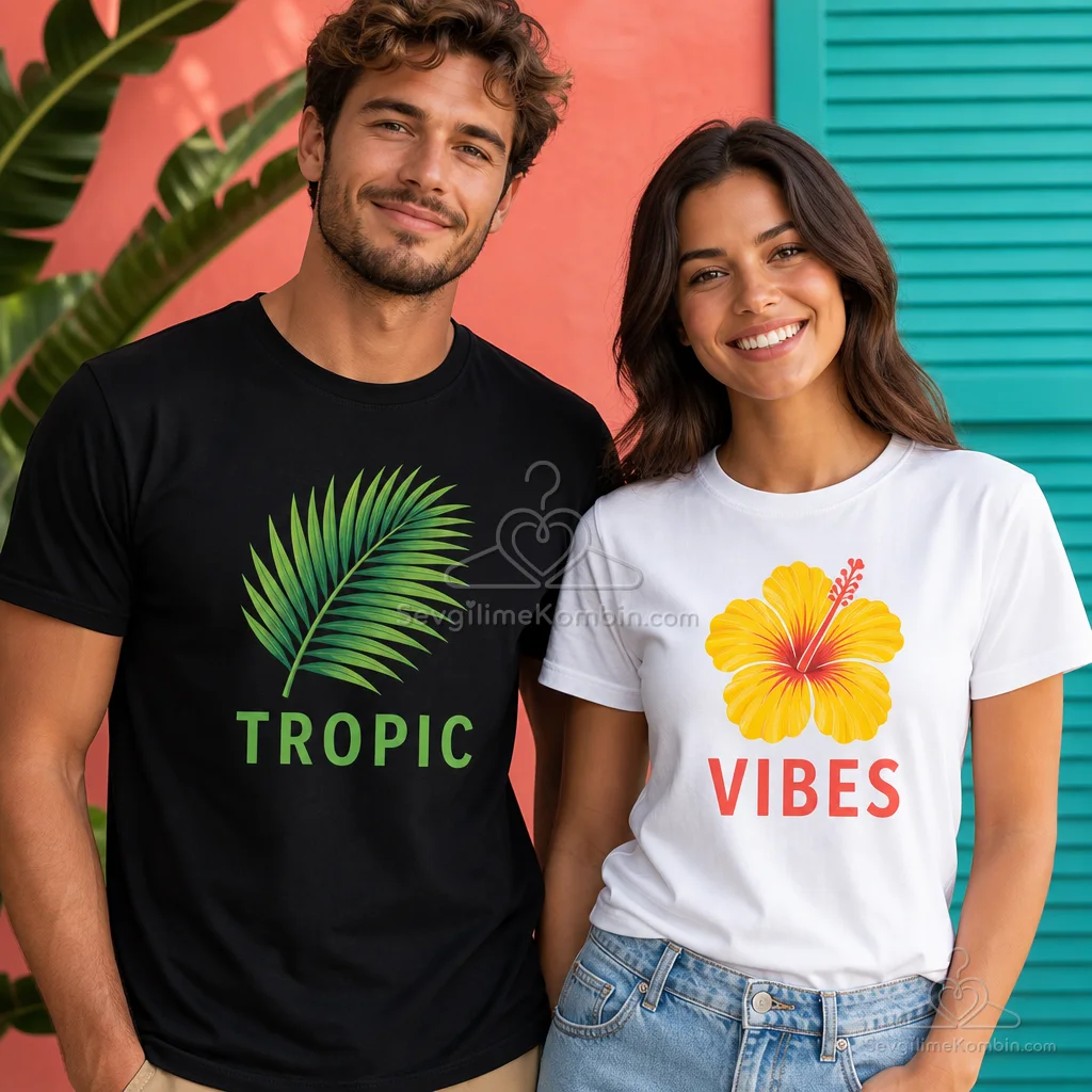 Tropical Vibes Sevgili Tişört Kombini