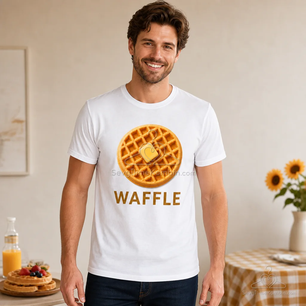 Waffle Syrup Sevgili Tişört Kombini